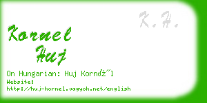 kornel huj business card